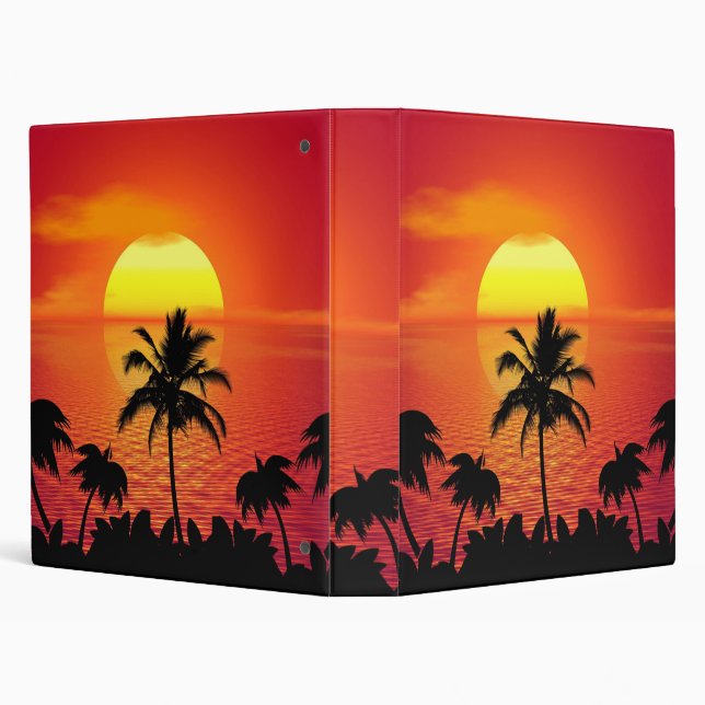 Tropical Sunset 3 Ring Binder (Background)