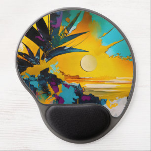 Tropical Sunset – Abstract Coastal Art Gel Mouse Pad