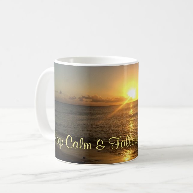 Tropical Sunset and a Quote Coffee Mug (Front Left)