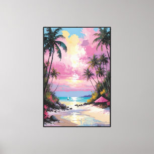Tropical Sunset Beach Abstract Wall Art