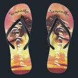 Tropical Sunset Beach Bridesmaid Personalized Flip Flops<br><div class="desc">Beach Wedding Favors Flip Flops - the best favor for your guests!  To change the text,  use the personalize option. For more extensive text changes such as changes to the font,  font color,  or text layout,  choose the customize option.</div>