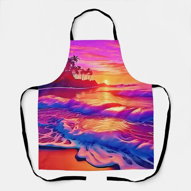 Tropical Sunset: Beach Glow Art Apron (Front)