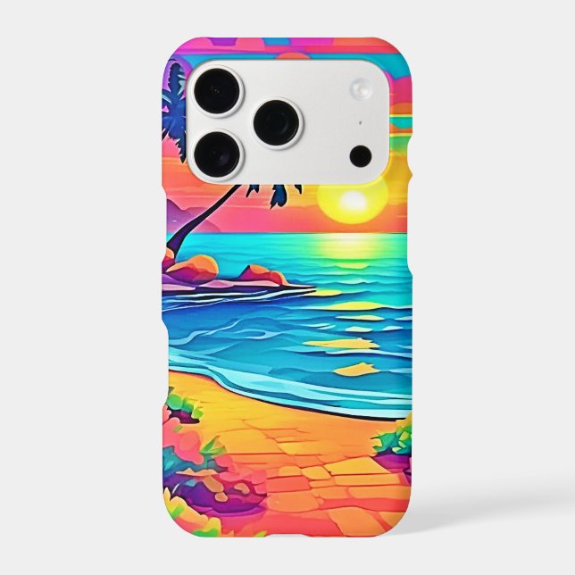 Tropical Sunset Beach Iphone Case (Back)