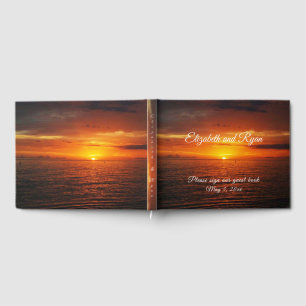 Tropical Sunset Beach Island Summer Wedding Guest Book