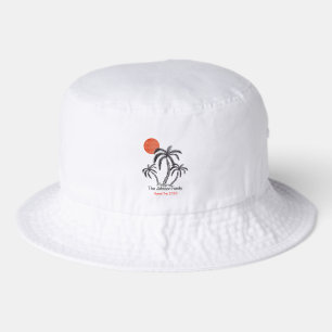 Tropical Sunset Beach Palm Tree Family Vacation Bucket Hat