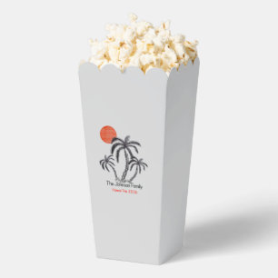 Tropical Sunset Beach Palm Tree Family Vacation Favor Boxes