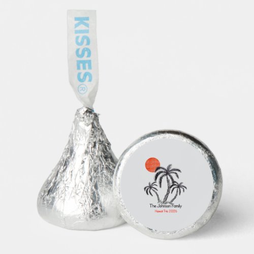 Tropical Sunset Beach Palm Tree Family Vacation Hershey®'s Kisses®