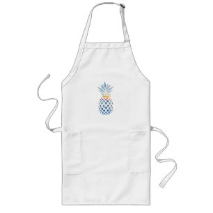 Tropical Sunset Beach Pineapple Theme Birthday Long Apron
