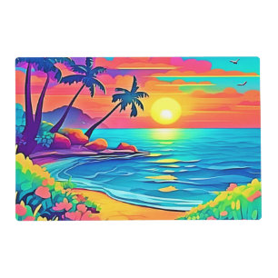 Tropical Sunset Beach Placemat