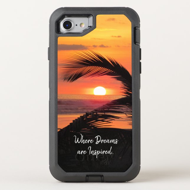 Tropical Sunset Beach View Otterbox iPhone Case (Back)