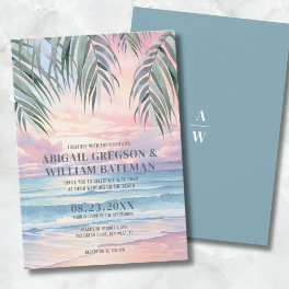 Tropical Sunset Beach Wedding Invitation