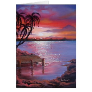 Tropical Sunset - Blank Card by SherryWeisel at Zazzle