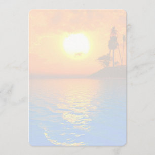 Tropical Sunset Blank Wedding Fan Program Paper