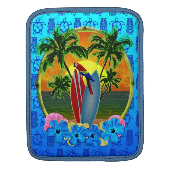 Tropical Sunset Blue Tiki iPad Sleeve