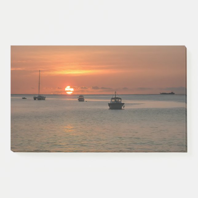 Tropical Sunset Boats Caribbean Ocean Post-it Notes (Front)