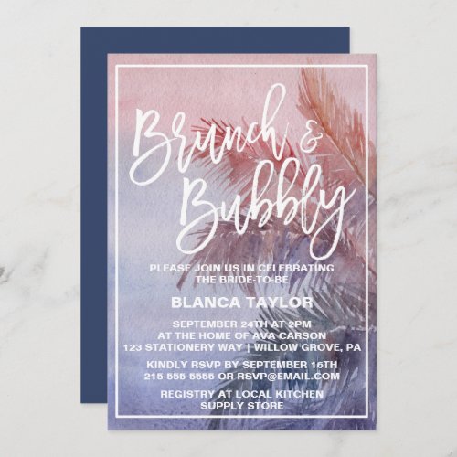 Tropical Sunset Brunch and Bubbly Invitation