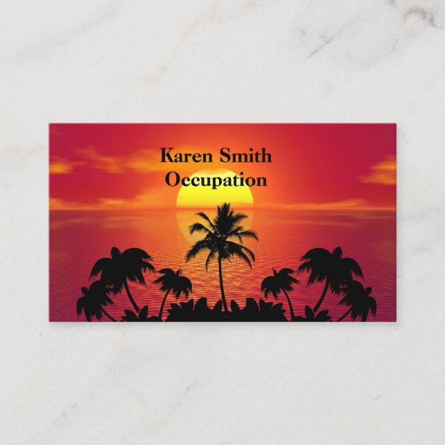 Tropical Sunset Business Card (Front)