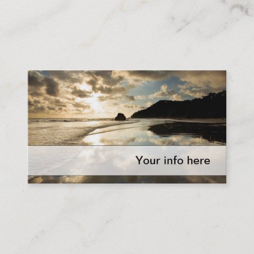 Customizable Tropical Sunset Business Card
