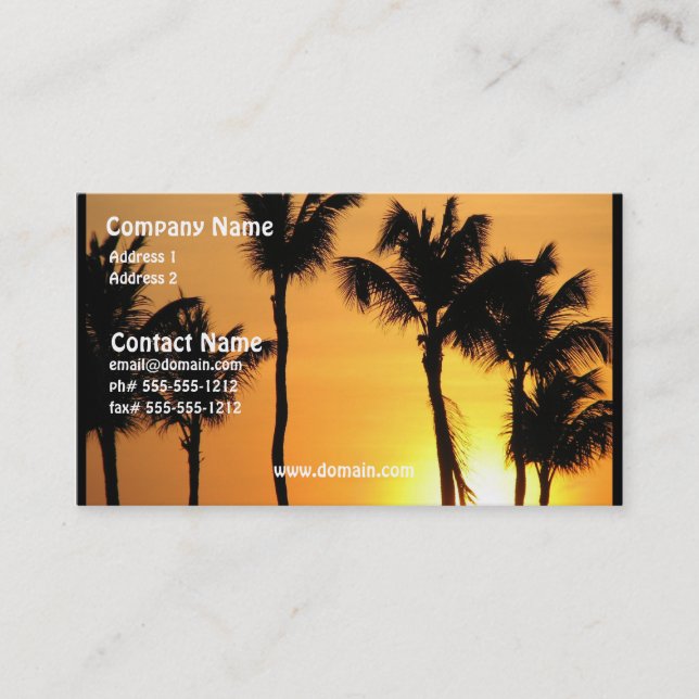 Tropical Sunset Business Card (Front)
