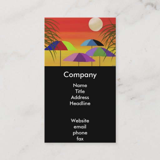 Customizable Tropical Sunset Business Card