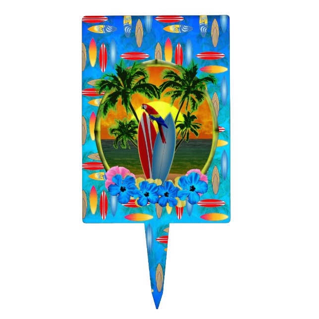 Tropical Sunset Cake Topper (Front)