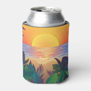 Tropical Sunset Can Cooler