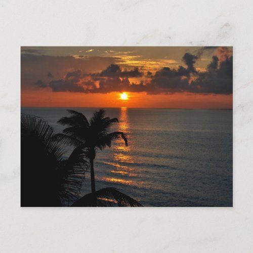 Tropical Sunset Cancun landscape photograph Postcard