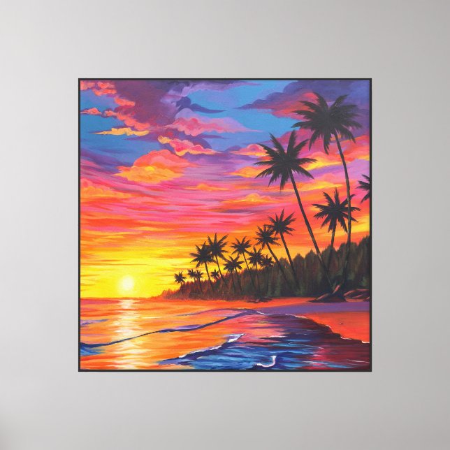 Tropical Sunset Canvas Print (Front)