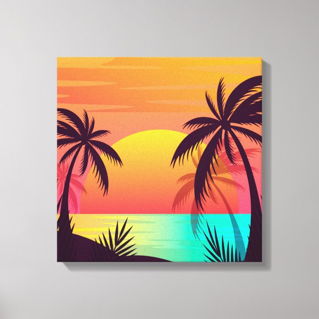 Tropical Sunset Canvas Print (Front)
