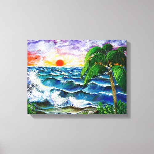 Tropical Sunset Canvas Print