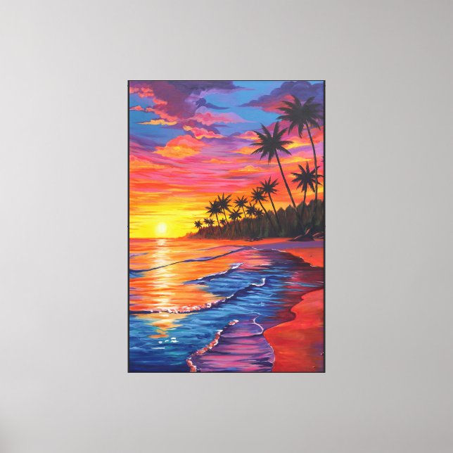Tropical Sunset Canvas Print (Front)