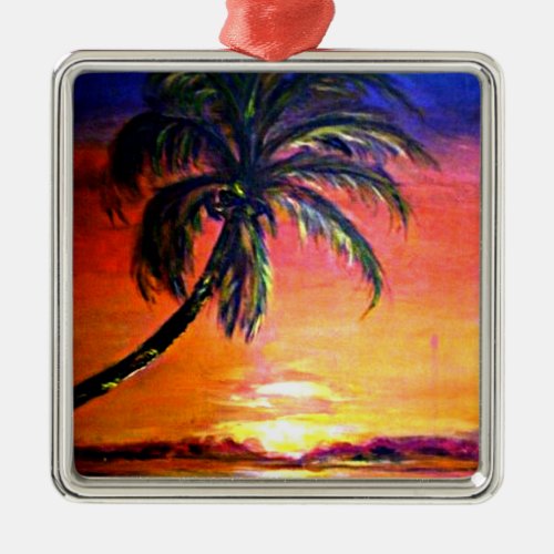 Tropical sunset Cape Coral Florida Metal Ornament
