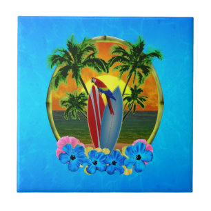 Tropical Sunset Ceramic Tile