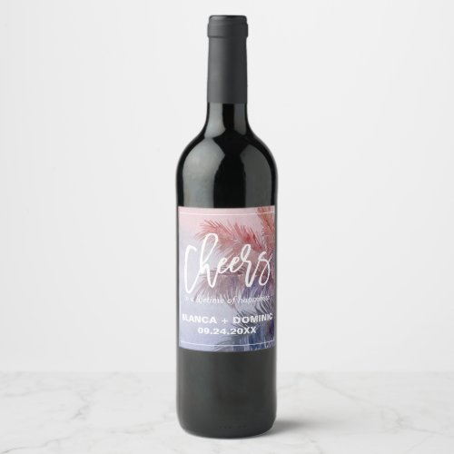Tropical Sunset Cheers Wine Labels