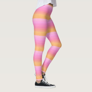 Tropical Sunset Colors Pink and Orange Leggings