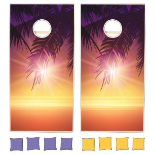 Tropical Sunset Cornhole Set