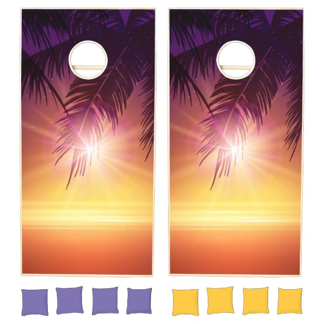 Tropical Sunset Cornhole Set (Set)