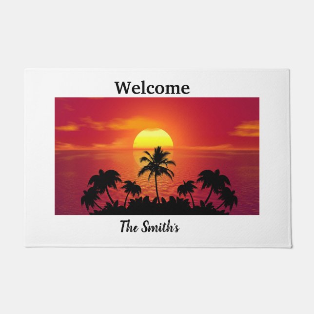 Tropical Sunset Doormat (Front)