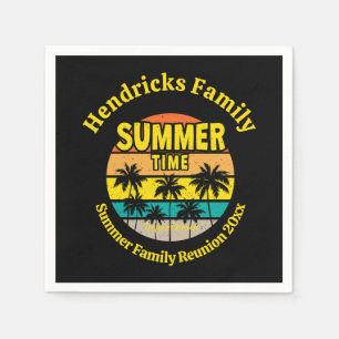 Tropical Sunset Family Reunion Custom  Napkins