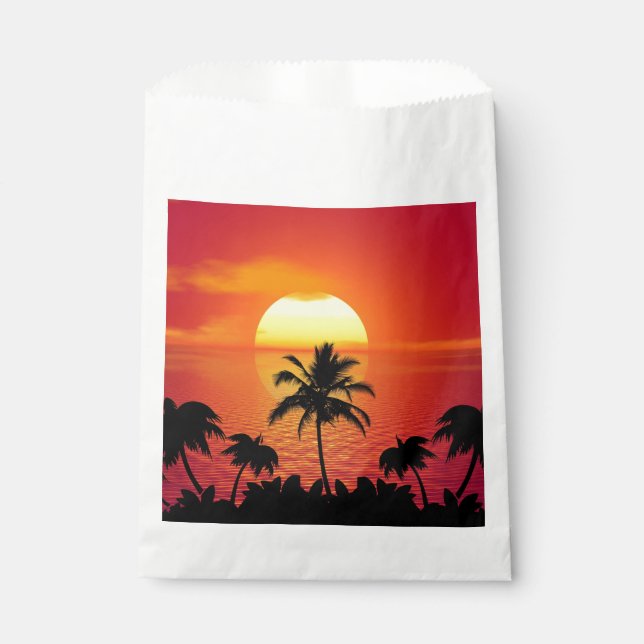 Tropical Sunset Favor Bag (Front)