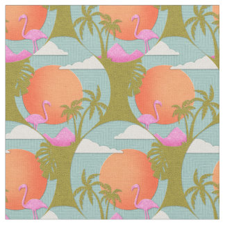 Tropical Sunset Flamingo Fabric