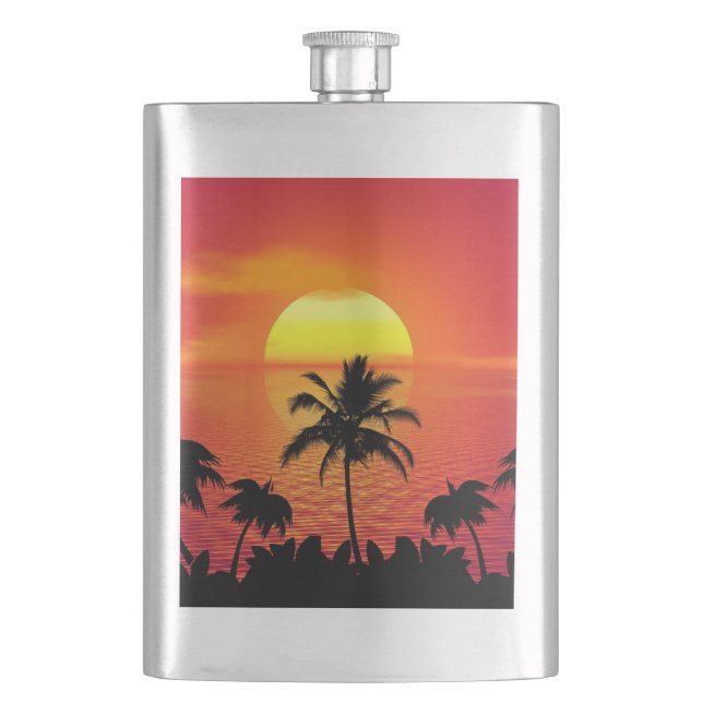 Tropical Sunset Flask (Front)