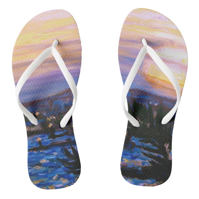 Tropical Sunset Flip Flops (Footbed)