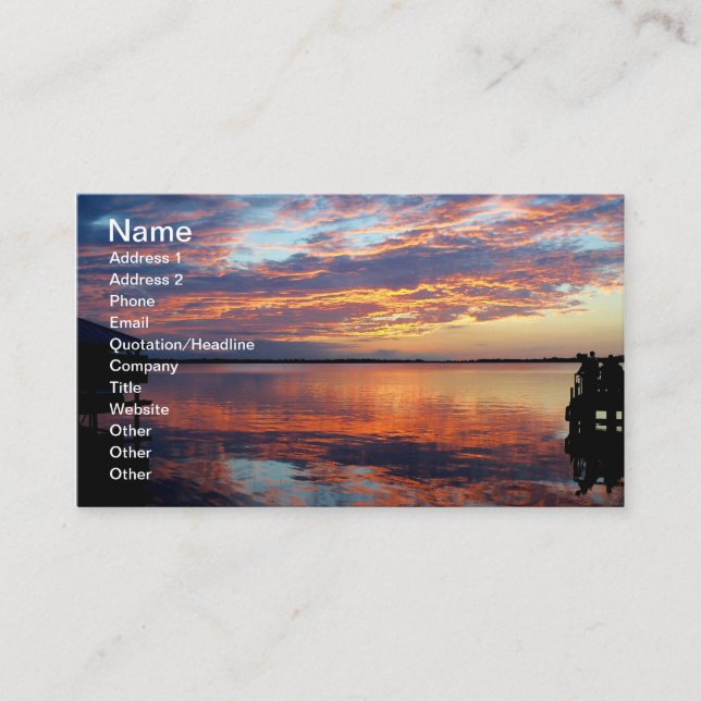 Tropical Sunset Florida Sunset Business Card Photo (Front)