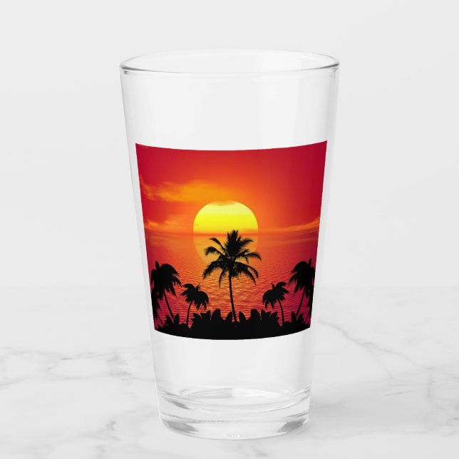Tropical Sunset Glass (Front)