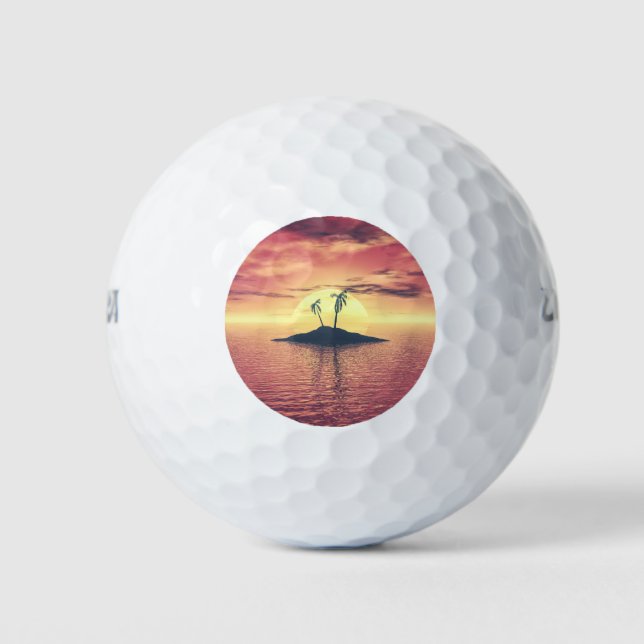 Tropical Sunset Golf Balls (Front)