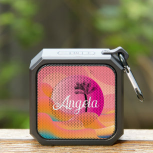 Tropical Sunset Gradient Beach Name Bluetooth Speaker
