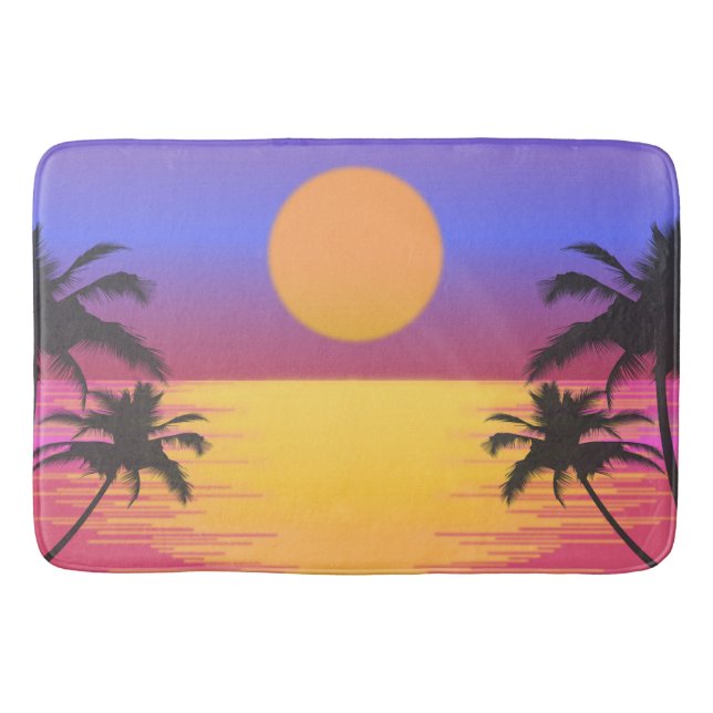 Tropical Sunset Graphic Bath Mat (Front)