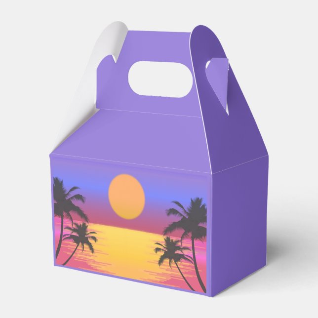 Tropical Sunset Graphic Favor Boxes (Front Side)