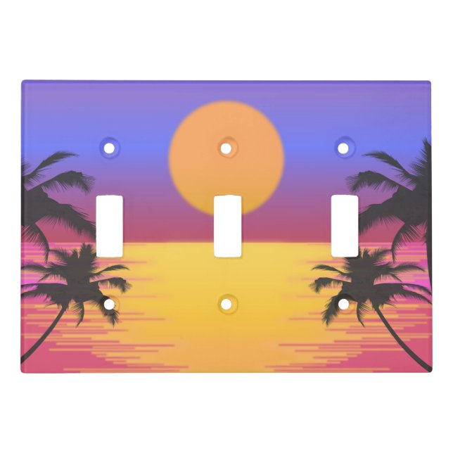 Tropical Sunset Graphic Light Switch Cover (Front)